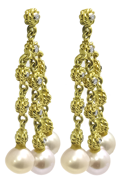 cassis pearl diamond gold earrings 1