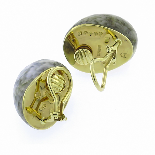 18k yellow gold shell earrings 1