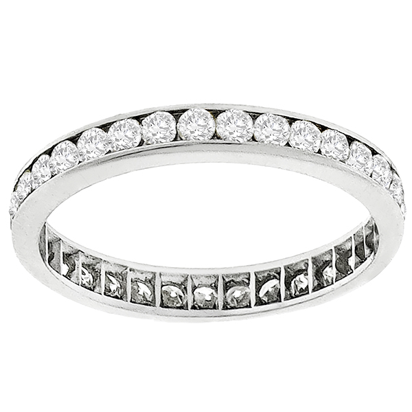 0.90ct Diamond Eternity Wedding Band Estate 