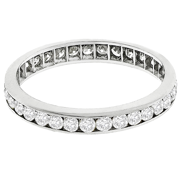 0.90ct Diamond Eternity Wedding Band Estate 