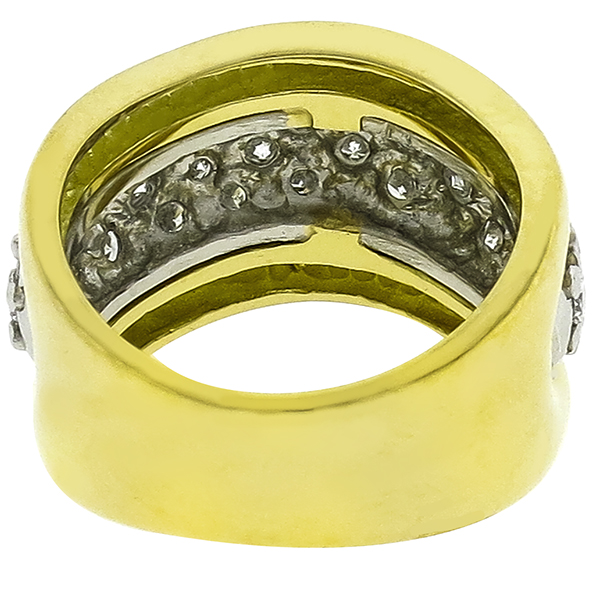 Estate 2.00ct Round Cut Diamond 18k Yellow And White Gold Ring