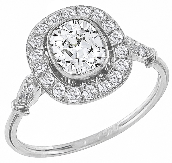 egl certified 1.00ct diamond engagement ring photo 1