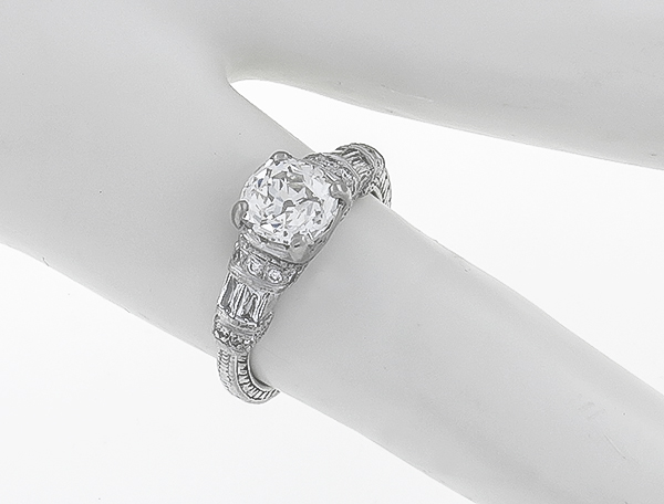 egl certified 1.10ct diamond engagement ring photo 1