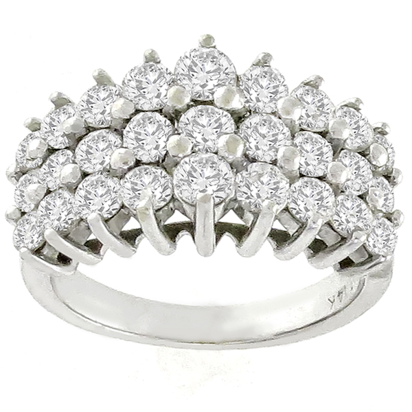 2.16ct Diamond Cluster Gold Ring