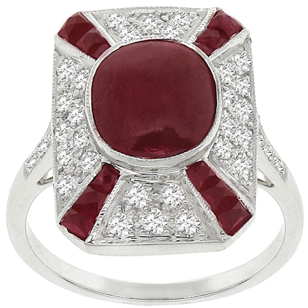 Estate 2.35ct Ruby Diamond Gold Ring 