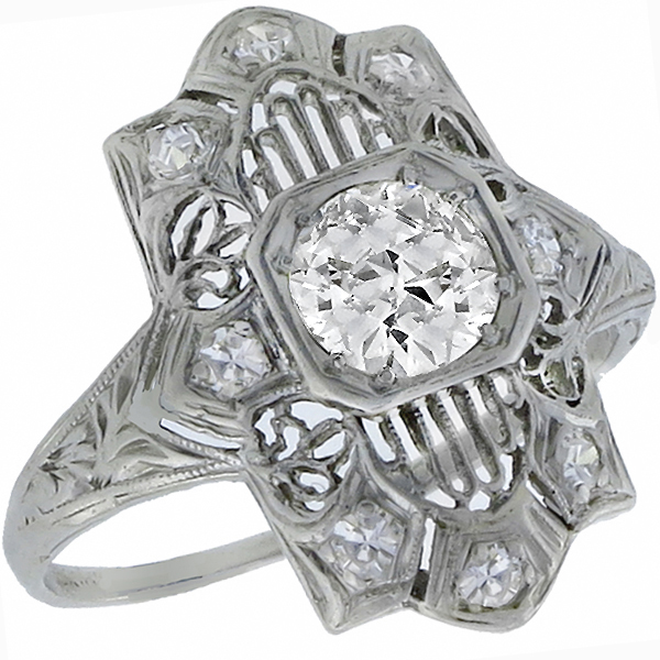 edwardian diamond platinum ring 1