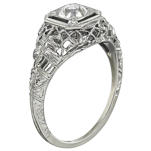 Edwardian GIA Certified 0.72ct Diamond Engagement Ring