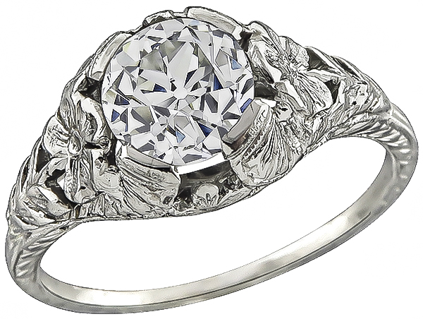 Edwardian GIA Certified 1.19ct Diamond Engagement Ring