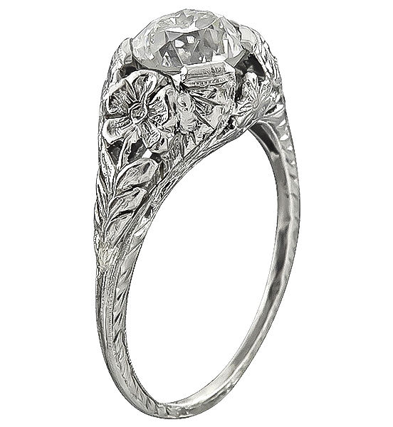 Edwardian GIA Certified 1.19ct Diamond Engagement Ring