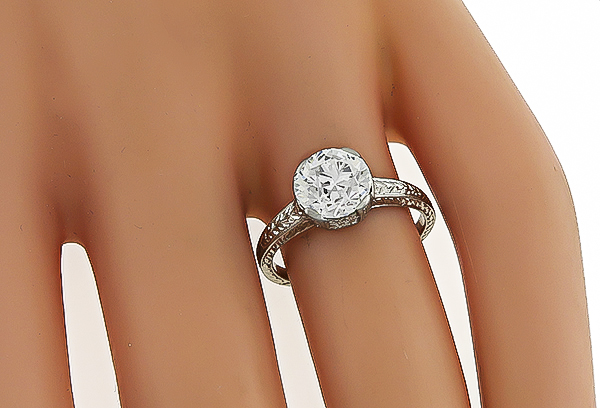Edwardian GIA Certified 1.62ct Diamond Engagement Ring