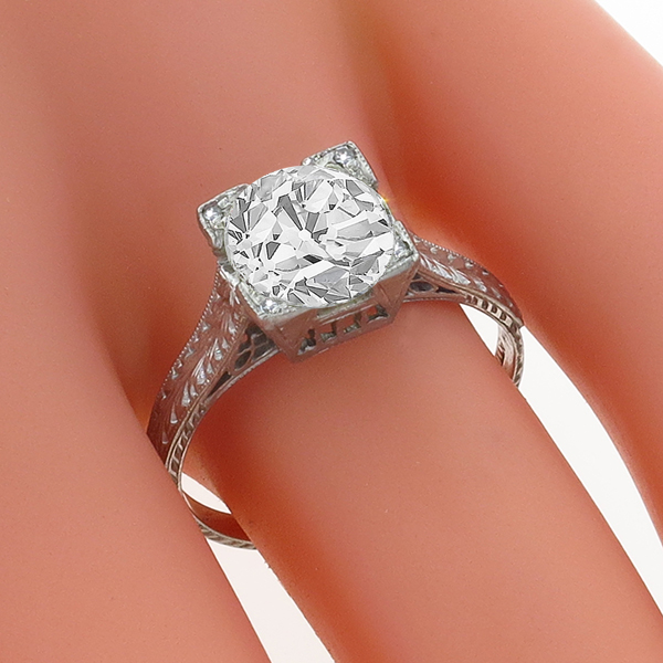 diamond platinum engagement ring  1