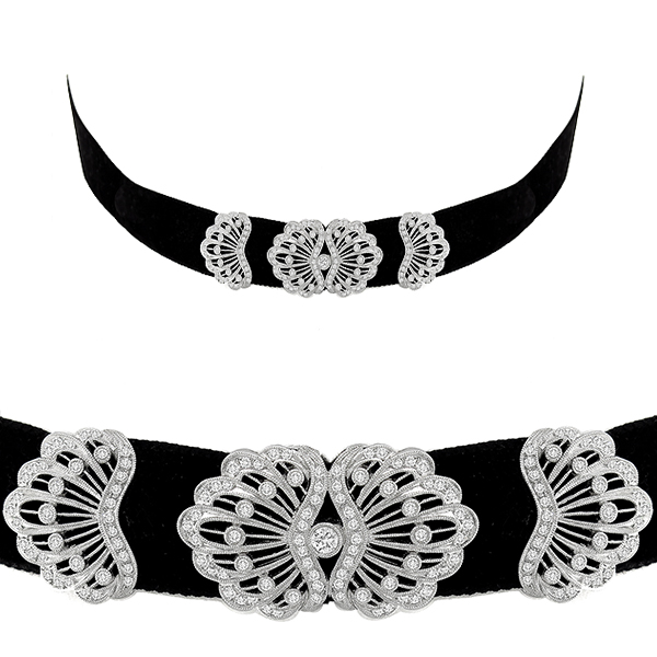 Diamond Lace Choker Necklace