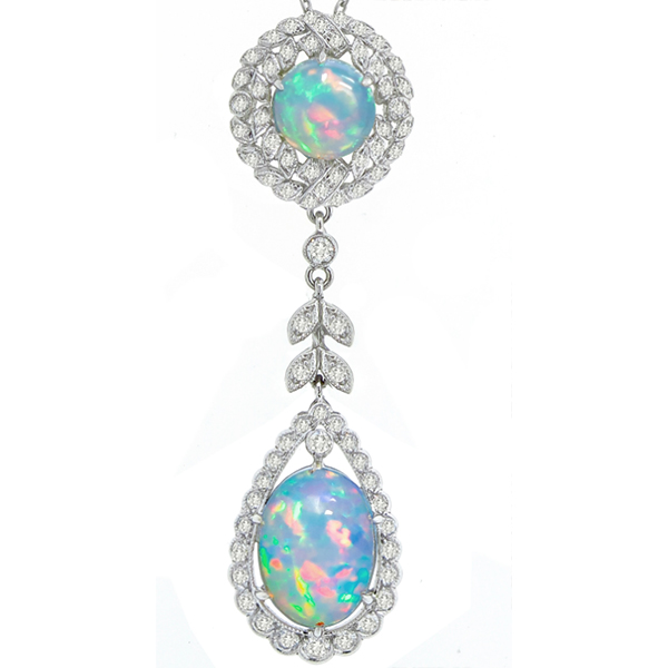 Opal Diamond Gold Pendant