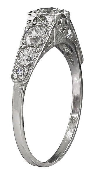 Estate 0.30ct Center Diamond 0.70ct Diamond Engagement Ring