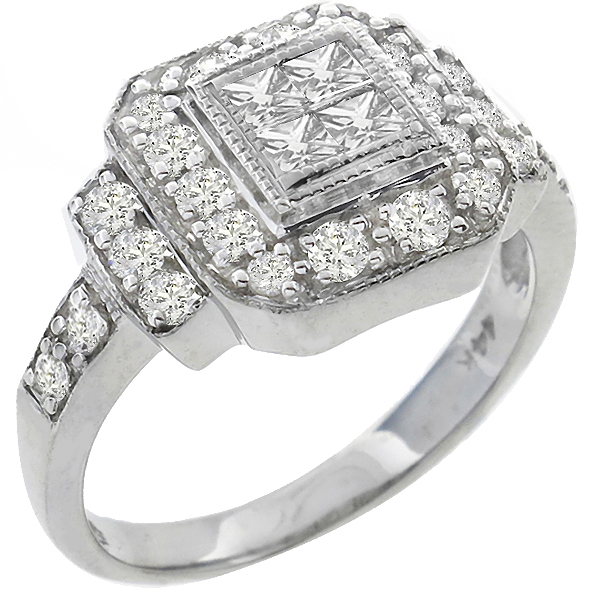 diamond 14K white gold ring 1