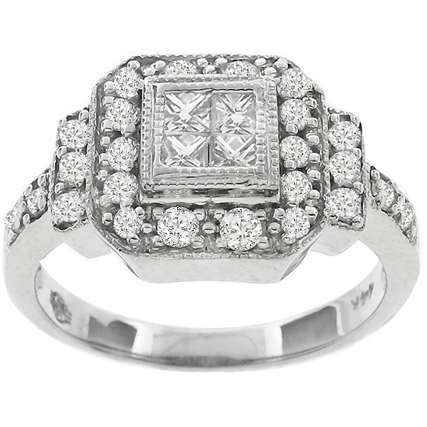 diamond 14K white gold ring 1