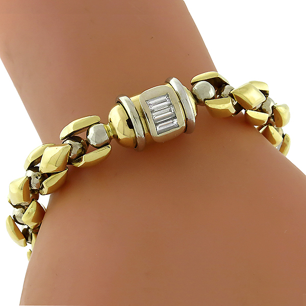 18k yellow & white  gold diamond bracelet 1