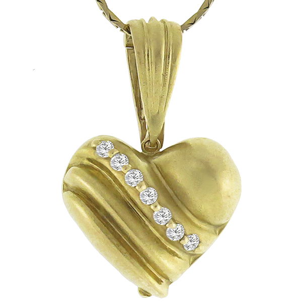 0.55ct Diamond Gold Heart Pendant 