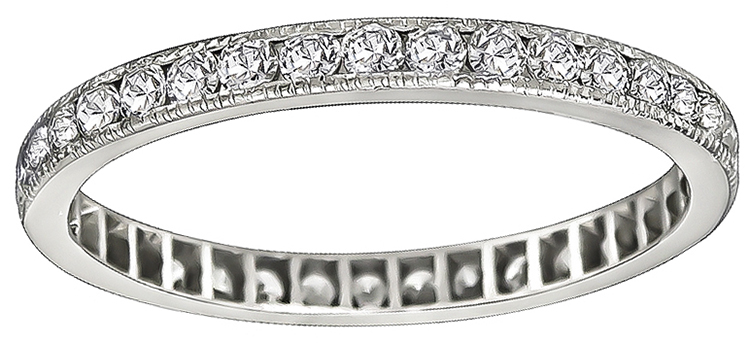 Estate 0.85ct Diamond Eternity Wedding Band