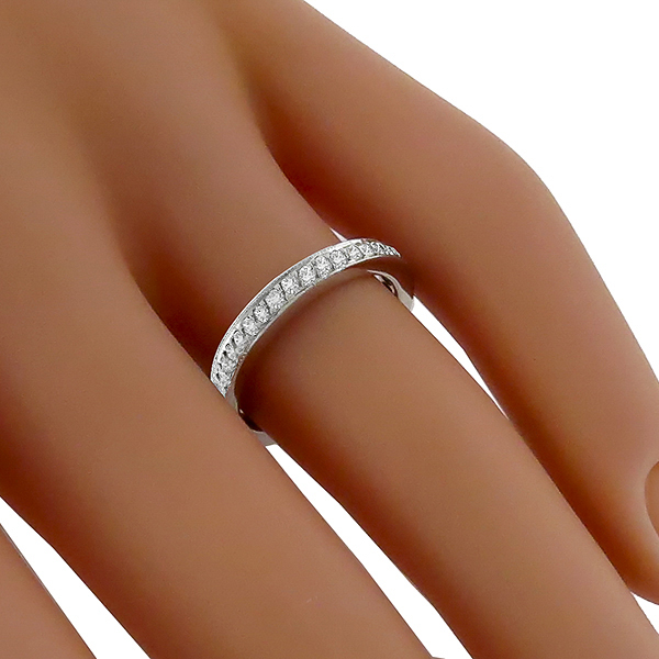 18k white gold diamond eternity wedding band 1