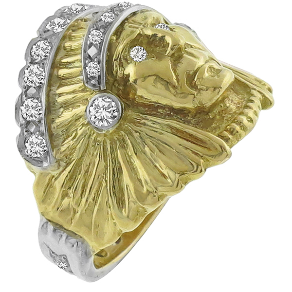 1.00ct Diamond Indian Head Ring 