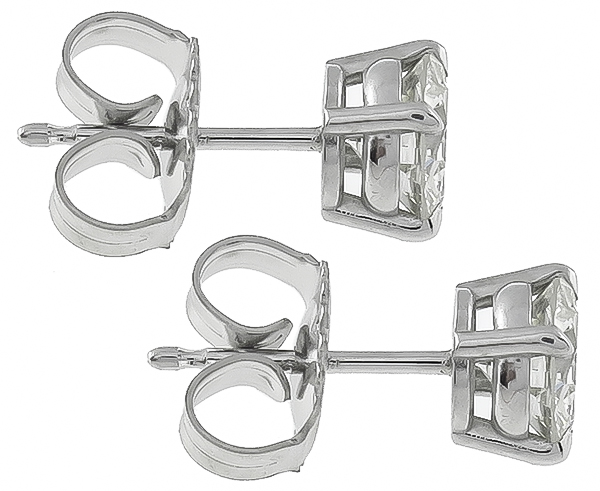 Estate 1.19ct Diamond Stud Earrings Photo 1