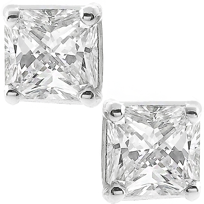 Diamond Platinum Stud Earrings
