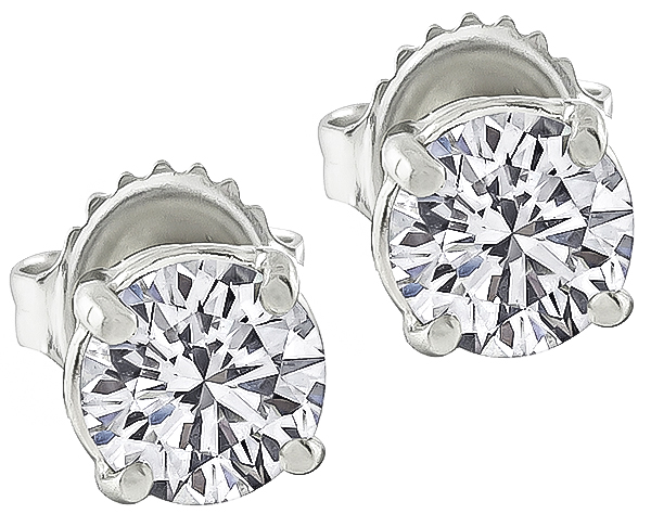 Estate 1.38cttw Diamond Stud Earrings