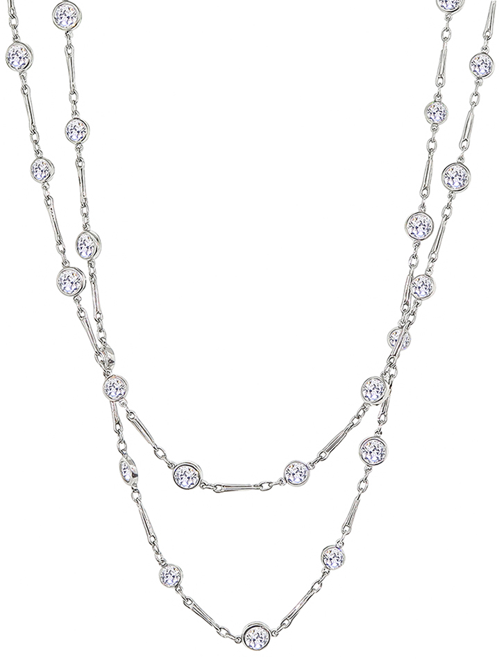 Estate 14.35ct Diamond By The Yard Necklace