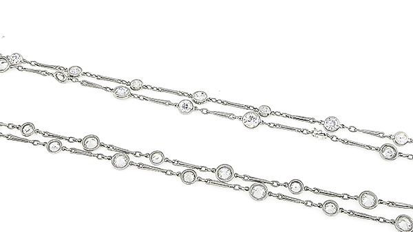 Estate 14.35ct Diamond By The Yard Necklace