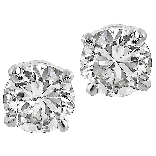diamond  14k white gold earrings 1