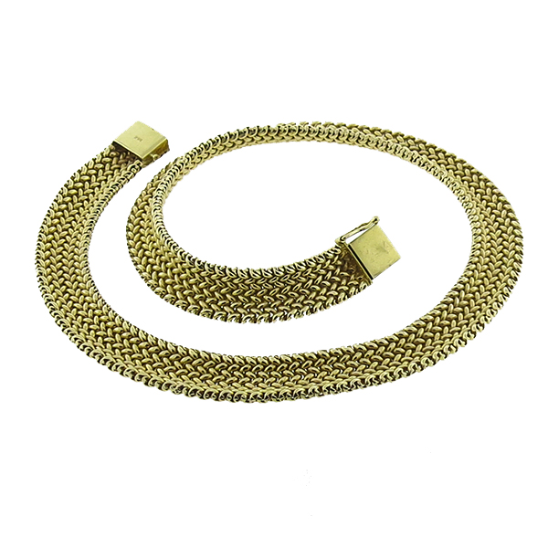 Gold Weave Mesh Necklace