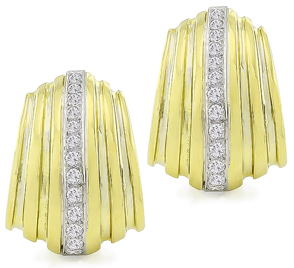 Estate 1.50ct Diamond Gold Earrings