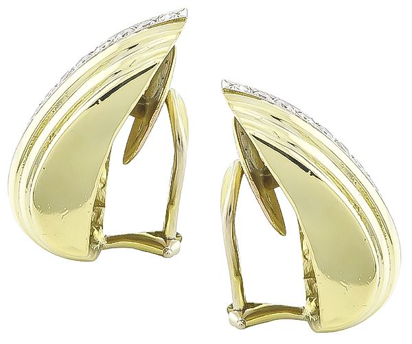 Estate 1.50ct Diamond Gold Earrings