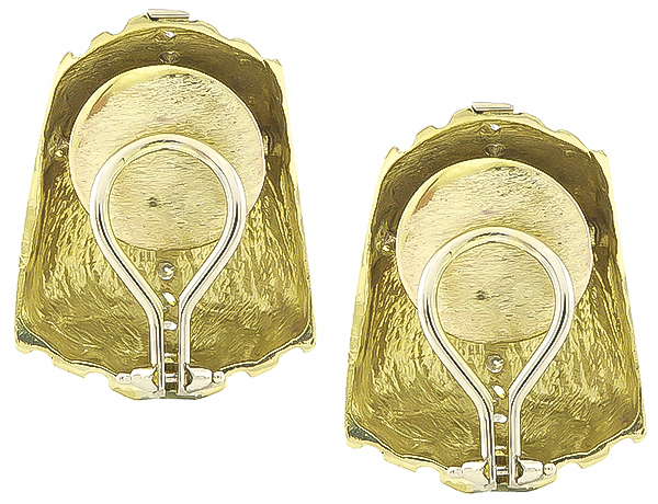 Estate 1.50ct Diamond Gold Earrings