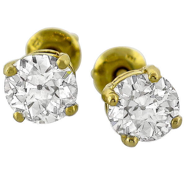 Diamond Gold Stud Earrings