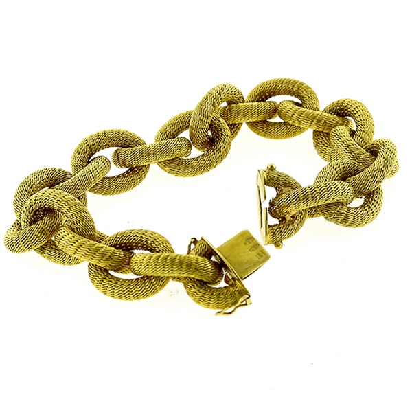 Gold Mesh Cable Chain Bracelet 