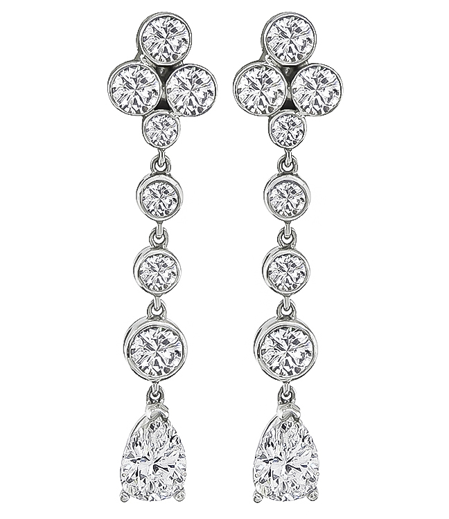 Estate 1.90ct Diamond Drop Earrings