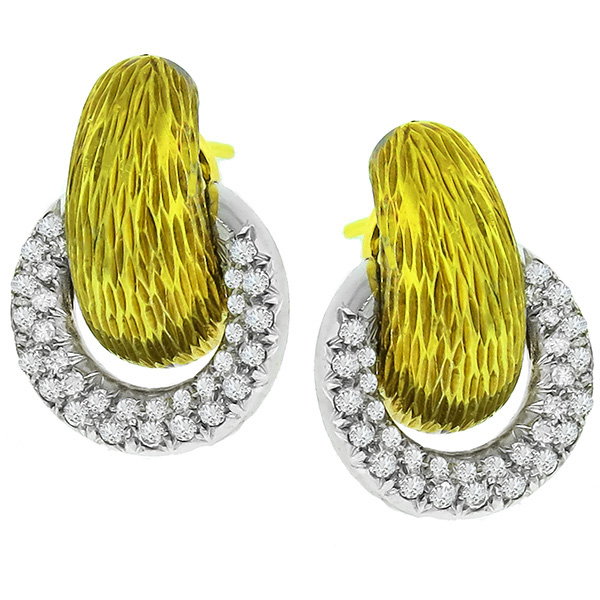 Diamond Gold Door Knocker Earrings