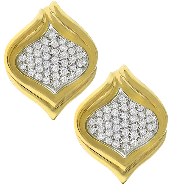 Diamond Gold Shield Earrings
