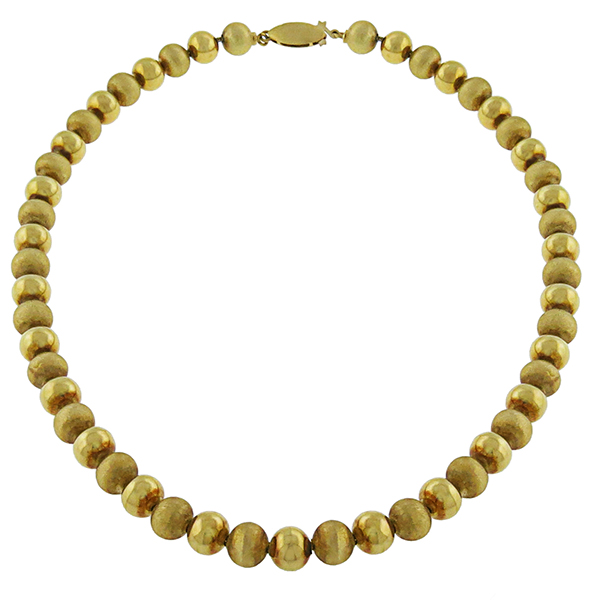 Gold Ball Sequence Bead Necklace