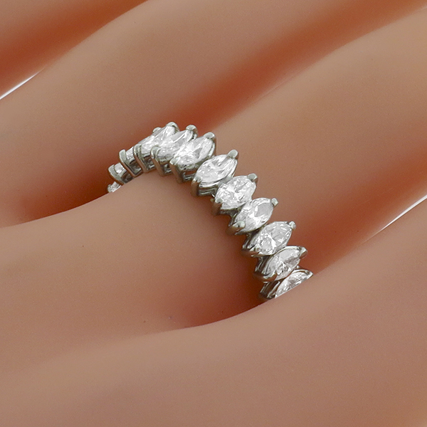 18k white gold diamond eternity wedding band 1