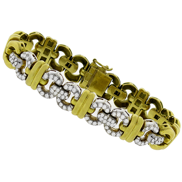 Diamond 2 Tone Gold Bracelet