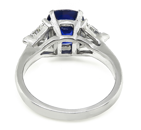 Estate 2.06ct Sapphire 1.50ct Diamond Engagement Ring