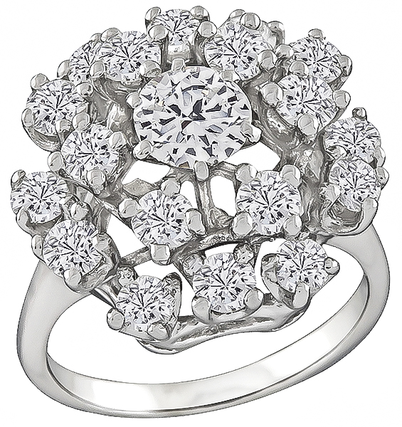 Estate 2.20ct Diamond Cocktail Ring