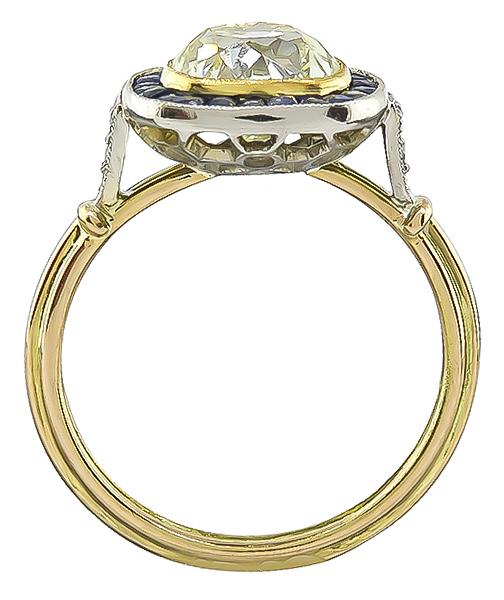 Estate 2.25ct Natural Light Fancy Yellow Diamond Engagement Ring