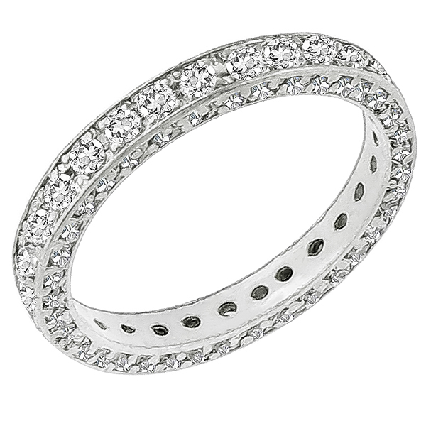 Estate 2.40ct Round Brilliant Cut Diamond Eternity Platinum Wedding Band 