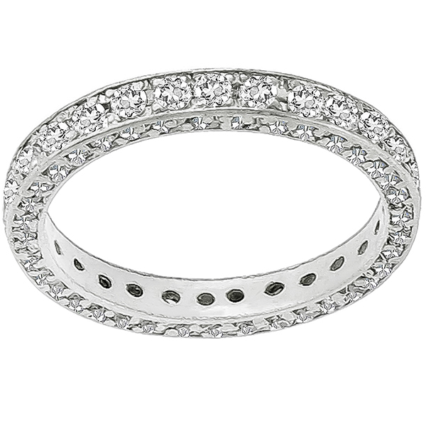 Estate 2.40ct Round Brilliant Cut Diamond Eternity Platinum Wedding Band 