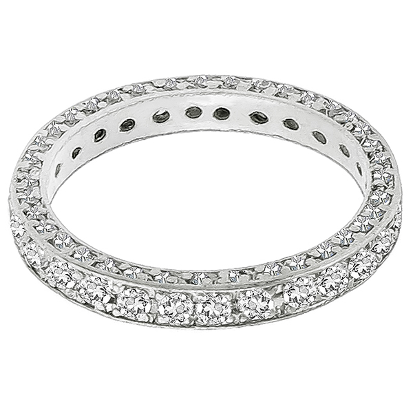 Estate 2.40ct Round Brilliant Cut Diamond Eternity Platinum Wedding Band 