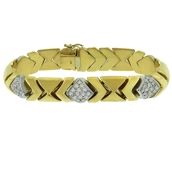 diamond 18k yellow and white  gold bracelet 1